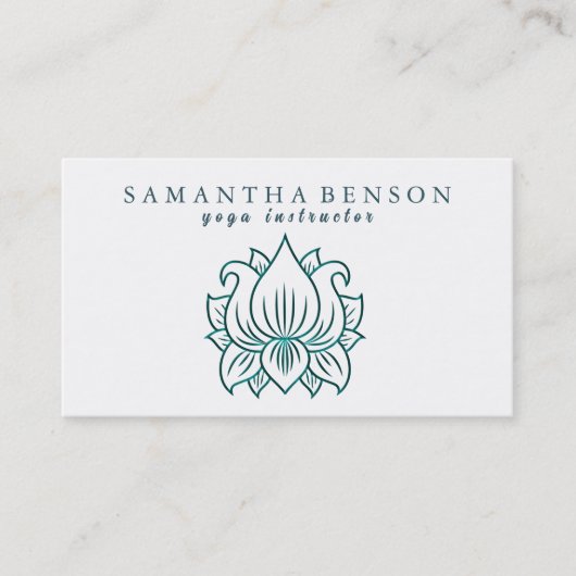 Yoga Business Card für elegante Lotus Blume Visitenkarte (Vorderseite)