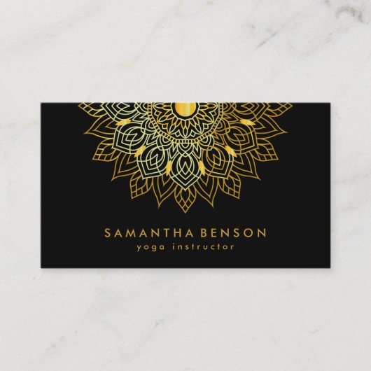 Yoga Business Card für elegante Lotus Blume Visitenkarte (Vorderseite)