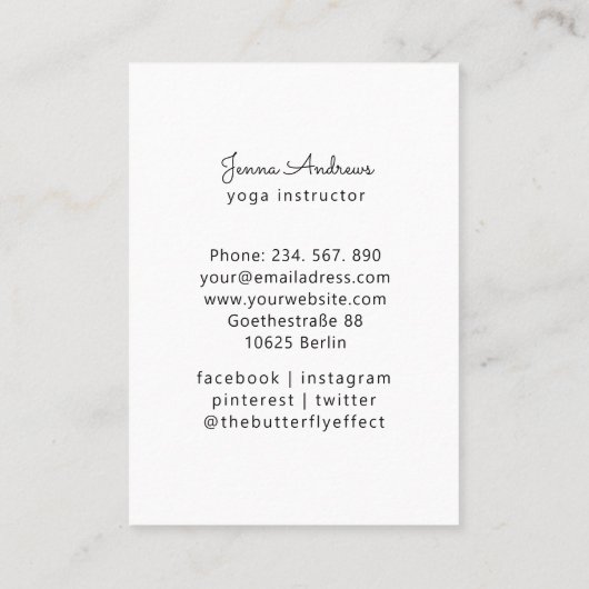 Yoga Business Card Visitenkarte (Rückseite)
