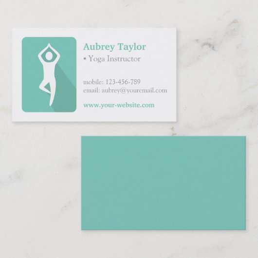 Yoga Business Cards für die grüne Pose Visitenkarte (Vorne/Hinten)