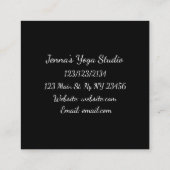Yoga Business Cards für lila und Black Mediation Quadratische Visitenkarte (Rückseite)