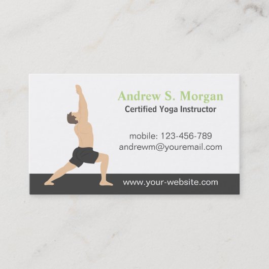 Yoga Business Cards für moderne Männer Visitenkarte (Vorderseite)