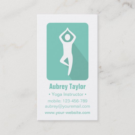 Yoga Business Cards für moderne Tree-Pose Visitenkarte (Vorderseite)