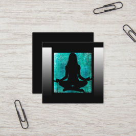 Yoga Business Cards für Türkis und Black Mediation Quadratische Visitenkarte