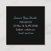 Yoga Business Cards für Türkis und Black Mediation Quadratische Visitenkarte (Rückseite)