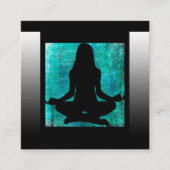 Yoga Business Cards für Türkis und Black Mediation Quadratische Visitenkarte (Vorderseite)