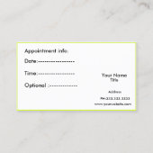 Yoga Business Cards Terminkarte (Rückseite)