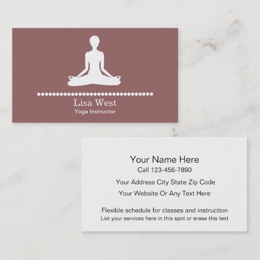 Yoga Business Cards Visitenkarte (Vorne/Hinten)