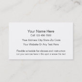 Yoga Business Cards Visitenkarte (Rückseite)