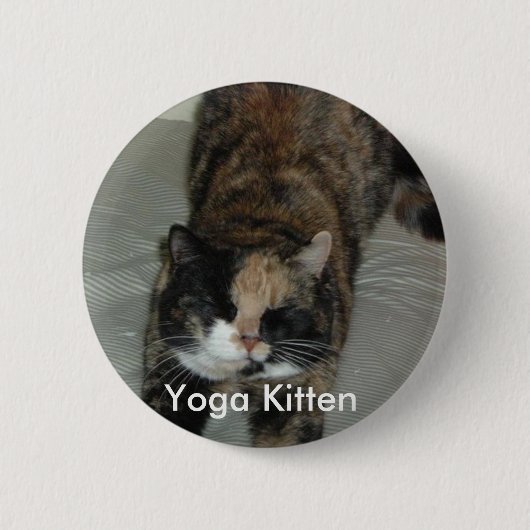 Yoga Calico Cat Button (Vorderseite)