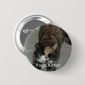 Yoga Calico Cat Button (Vorne & Hinten)