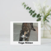 Yoga Calico Cat Postkarte (Stehend Vorderseite)