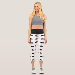 Yoga Capri Schwarz & Weiß mit Schuhdoodle Leggings