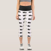 Yoga Capri Schwarz & Weiß mit Schuhdoodle Leggings (Vorderseite)