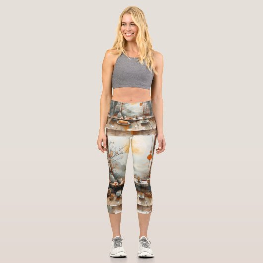 Yoga Capris, hochgeschliffen, XS (0-2) Capri Leggings (Vorderseite)