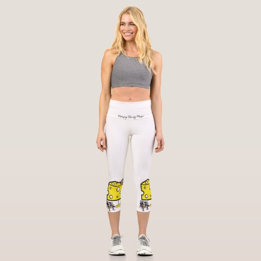Yoga Capris, Mousey Cheesy Music Capri Leggings (Vorderseite)