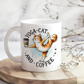 "Yoga Cat and Coffee" Funny Cat Lover's Kaffeetasse