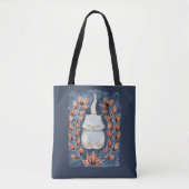 Yoga Cat auf blauer Tasche (Vorderseite)