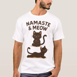 Yoga Cat Design - Namaste & Meow T-Shirt