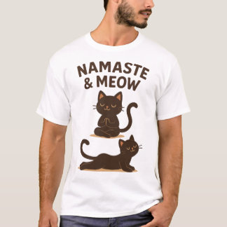 Yoga Cat Design - Namaste & Meow T-Shirt