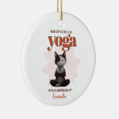 Yoga Cat Funny Paws and Breathe Personalisiert Keramik Ornament (Rechts)