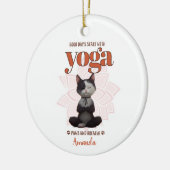 Yoga Cat Funny Paws and Breathe Personalisiert Keramik Ornament (Links)