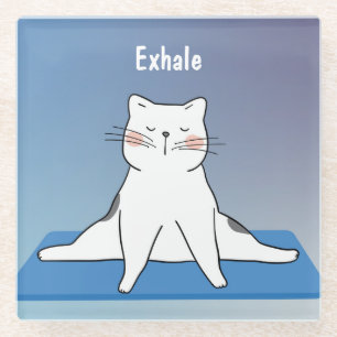 Yoga Cat Glass Untersetzer