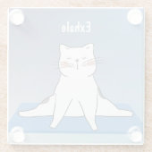 Yoga Cat Glass Untersetzer (Rückseite)