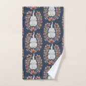 Yoga Cat Indigo Handtuch Set (Handtuch)