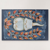 Yoga Cat Indigo Jigsaw Puzzle (Horizontal)