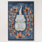 Yoga Cat Indigo Jigsaw Puzzle (Vertikal)
