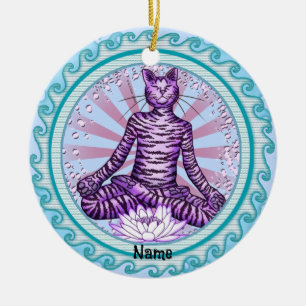 Yoga Cat Keramik Ornament