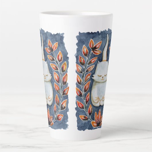 Yoga Cat Large Latte Tasse (Vorderseite)