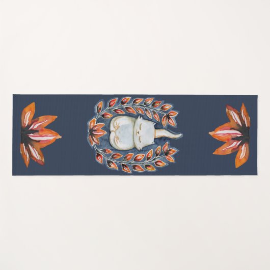 Yoga Cat Lotus Yogamatte (Vorderseite (Horizontal))