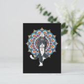 Yoga Cat Lover Mandala Chakra Relaxen Kitten Postkarte (Stehend Vorderseite)