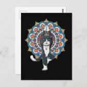 Yoga Cat Lover Mandala Chakra Relaxen Kitten Postkarte (Vorne/Hinten)