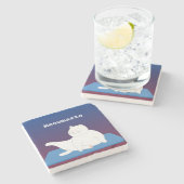 Yoga Cat Marble Untersetzer (Seitenansicht)