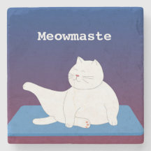 Yoga Cat Marble Untersetzer