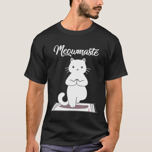 Yoga Cat Meowmaste Namaste T-Shirt (Vorderseite)