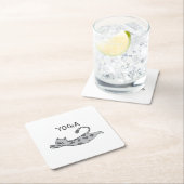 Yoga Cat Rechteckiger Pappuntersetzer (Vor Ort)