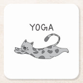 Yoga Cat Rechteckiger Pappuntersetzer (Vorderseite)