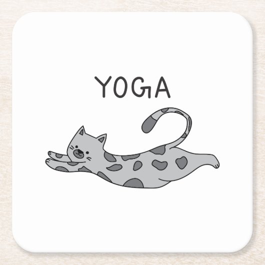 Yoga Cat Rechteckiger Pappuntersetzer (Vorderseite)