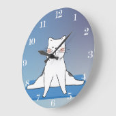 Yoga Cat Round Wall Uhr (Winkel)