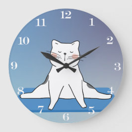 Yoga Cat Round Wall Uhr
