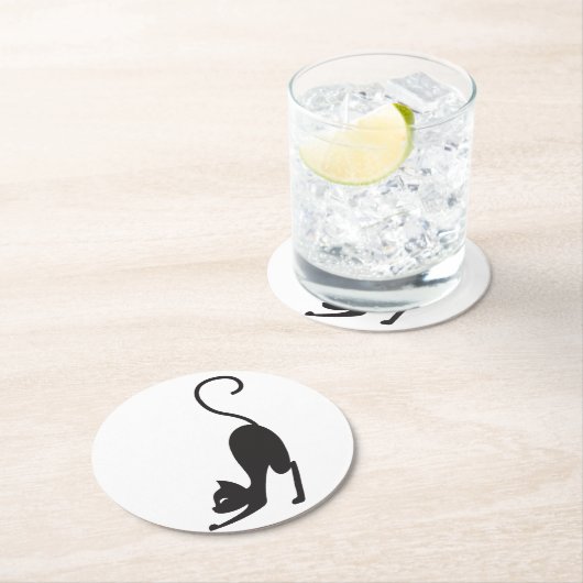 Yoga cat runder pappuntersetzer (Vor Ort)