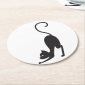 Yoga cat runder pappuntersetzer (Angewinkelt)