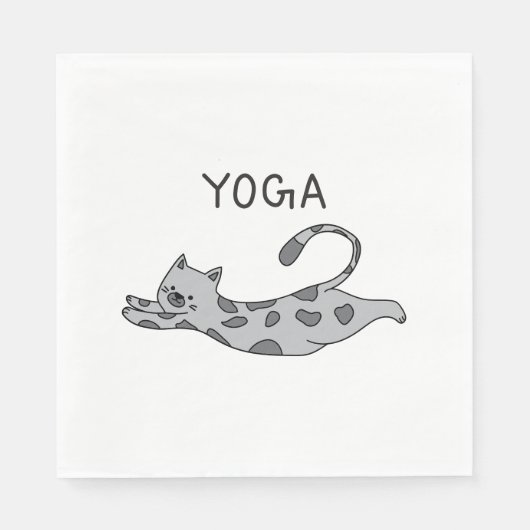 Yoga Cat Serviette (Vorderseite)