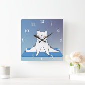 Yoga Cat Square Uhr (Zuhause)