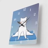 Yoga Cat Square Uhr (Winkel)