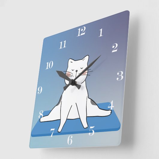 Yoga Cat Square Uhr (Winkel)